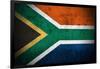 Weathered Flag Of South Africa, Fabric Textured-Gilmanshin-Framed Art Print