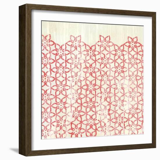 Weathered Patterns in Red IX-null-Framed Art Print