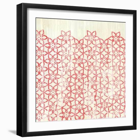 Weathered Patterns in Red IX-null-Framed Art Print