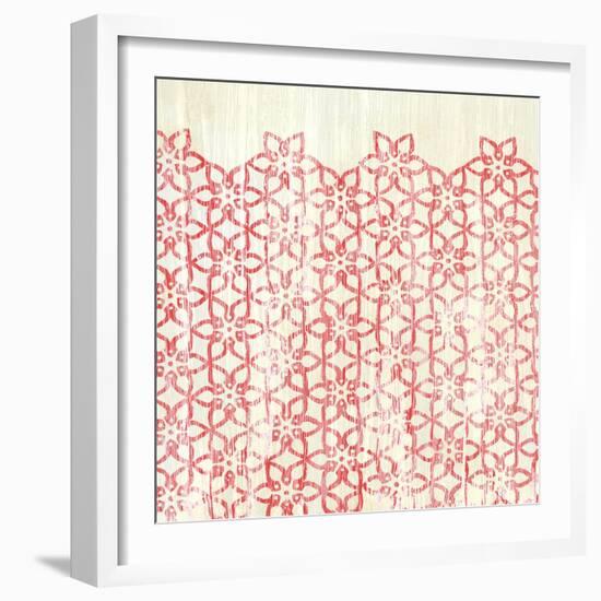 Weathered Patterns in Red IX-null-Framed Art Print