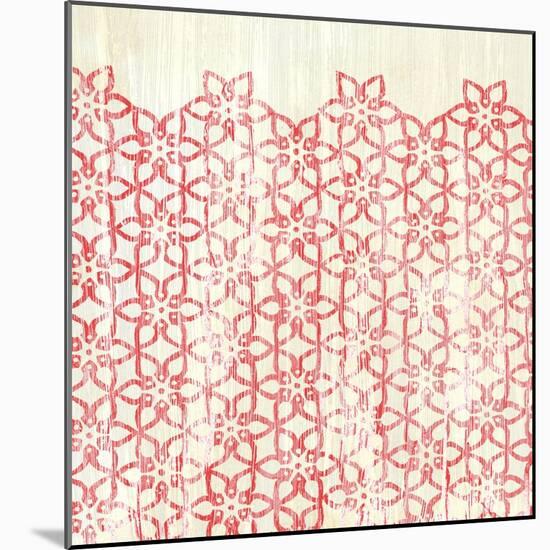 Weathered Patterns in Red IX-null-Mounted Art Print