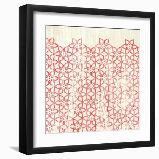 Weathered Patterns in Red IX-null-Framed Art Print