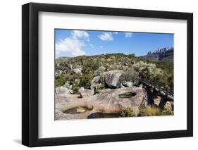 Weathered rock pools, Andringitra National Park, Ambalavao, central area, Madagascar, Africa-Christian Kober-Framed Photographic Print