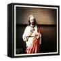 Weathered Statue of Jesus-pablo guzman-Framed Stretched Canvas