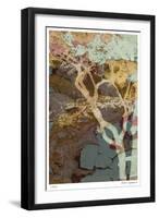 Weathered Trees in Blue 1-Mj Lew-Framed Giclee Print