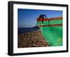 Weathered Wooden Boat Prow on Beach, Tela, Atlantida, Honduras-Jeffrey Becom-Framed Premium Photographic Print