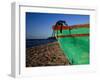 Weathered Wooden Boat Prow on Beach, Tela, Atlantida, Honduras-Jeffrey Becom-Framed Photographic Print