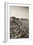 Weathered Wooden Groyne on Bossington Beach at Sunset, Exmoor National Park, Somerset-Adam Burton-Framed Photographic Print