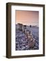 Weathered Wooden Groyne on Bossington Beach at Sunset, Exmoor National Park, Somerset-Adam Burton-Framed Photographic Print