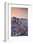 Weathered Wooden Groyne on Bossington Beach at Sunset, Exmoor National Park, Somerset-Adam Burton-Framed Photographic Print