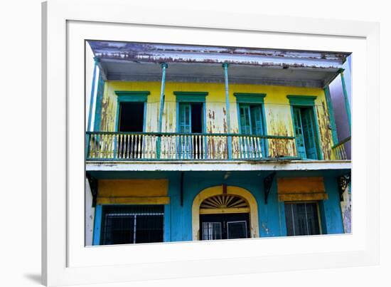 Weatherworn Balcony in Ponce, Puerto Rico-George Oze-Framed Photographic Print