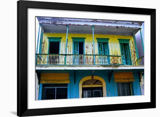 Weatherworn Balcony in Ponce, Puerto Rico-George Oze-Framed Photographic Print