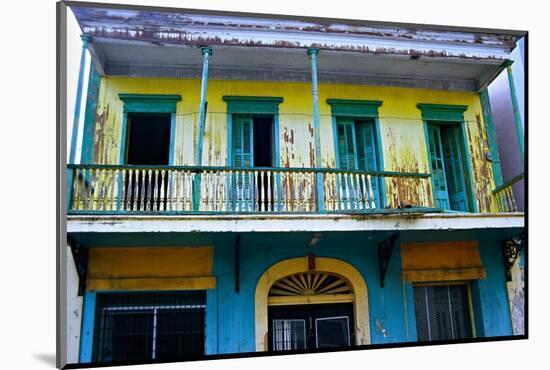 Weatherworn Balcony in Ponce, Puerto Rico-George Oze-Mounted Photographic Print
