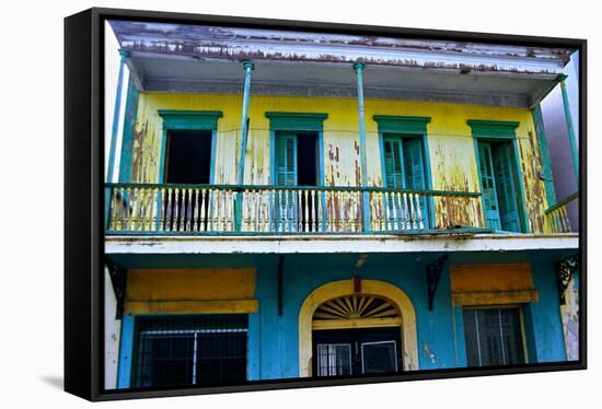 Weatherworn Balcony in Ponce, Puerto Rico-George Oze-Framed Stretched Canvas