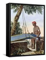 Weaver at Loom, Engraving from Voyage to East Indies and China Between 1774 and 1781-Pierre Sonnerat-Framed Stretched Canvas