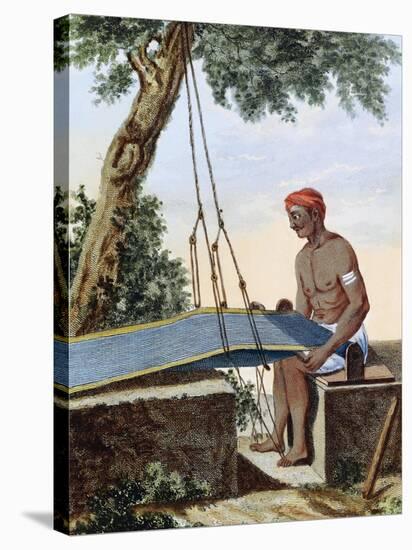 Weaver at Loom, Engraving from Voyage to East Indies and China Between 1774 and 1781-Pierre Sonnerat-Stretched Canvas