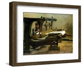 Weaver at the Loom, Facing Right, 1884-Vincent van Gogh-Framed Giclee Print