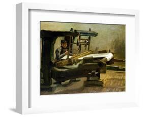 Weaver at the Loom, Facing Right, 1884-Vincent van Gogh-Framed Giclee Print