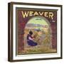 Weaver Brand - Piru, California - Citrus Crate Label-Lantern Press-Framed Art Print