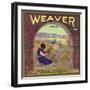 Weaver Brand - Piru, California - Citrus Crate Label-Lantern Press-Framed Art Print