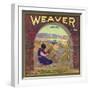 Weaver Brand - Piru, California - Citrus Crate Label-Lantern Press-Framed Art Print