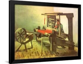 Weaver Facing Left, with Spinning Wheel, 1884-Vincent van Gogh-Framed Giclee Print