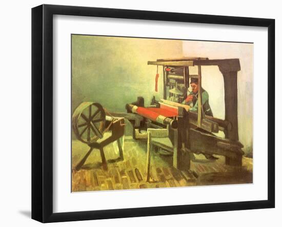 Weaver Facing Left, with Spinning Wheel, 1884-Vincent van Gogh-Framed Giclee Print