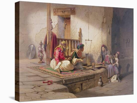 Weaver in Esna, One of 24 Illustrations Produced by G.W. Seitz, Printed c.1873-Carl Friedrich Heinrich Werner-Stretched Canvas