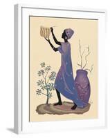 Weaving Basket - Purple Dress-Judy Mastrangelo-Framed Giclee Print