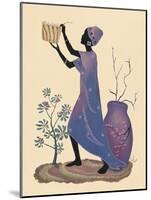 Weaving Basket - Purple Dress-Judy Mastrangelo-Mounted Giclee Print