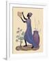 Weaving Basket - Purple Dress-Judy Mastrangelo-Framed Giclee Print