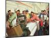 Weaving Cloth for the People, Propaganda Poster from the Chinese Cultural Revolution, 1970-null-Mounted Giclee Print