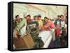 Weaving Cloth for the People, Propaganda Poster from the Chinese Cultural Revolution, 1970-null-Framed Stretched Canvas