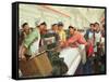 Weaving Cloth for the People, Propaganda Poster from the Chinese Cultural Revolution, 1970-null-Framed Stretched Canvas