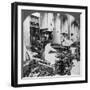 Weaving Linen Fabric, Montreal, Canada, Early 20th Century-null-Framed Photographic Print