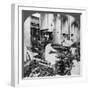 Weaving Linen Fabric, Montreal, Canada, Early 20th Century-null-Framed Photographic Print