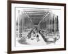 Weaving Shed Fitted with Rows of Power Looms Driven by Belt and Shafting, C1840-null-Framed Giclee Print