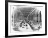 Weaving Shed Fitted with Rows of Power Looms Driven by Belt and Shafting, C1840-null-Framed Giclee Print