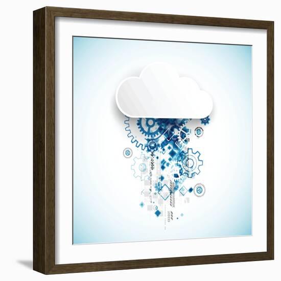 Web Cloud Technology Bussines Abstract. Vector-Alexandr Omelchenko-Framed Art Print