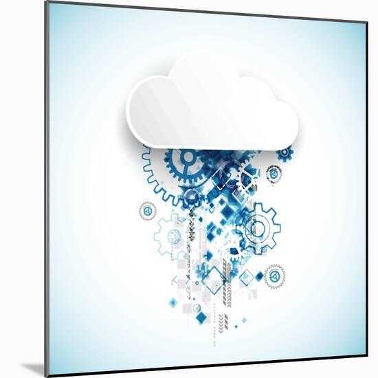 Web Cloud Technology Bussines Abstract. Vector-Alexandr Omelchenko-Mounted Art Print