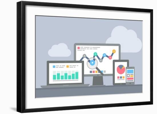 Website and Mobile Analytics-bloomua-Framed Art Print