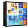 Website Marketing and Brainstorming Icons-bloomua-Framed Stretched Canvas