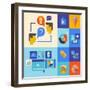 Website Marketing and Brainstorming Icons-bloomua-Framed Art Print