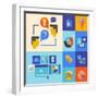 Website Marketing and Brainstorming Icons-bloomua-Framed Art Print