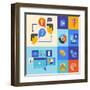 Website Marketing and Brainstorming Icons-bloomua-Framed Art Print