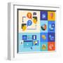 Website Marketing and Brainstorming Icons-bloomua-Framed Art Print