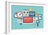 Website Seo and Analytics Icons-bloomua-Framed Premium Giclee Print