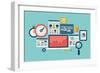 Website Seo and Analytics Icons-bloomua-Framed Art Print