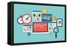 Website Seo and Analytics Icons-bloomua-Framed Stretched Canvas