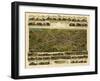 Webster, Massachusetts - Panoramic Map-Lantern Press-Framed Art Print